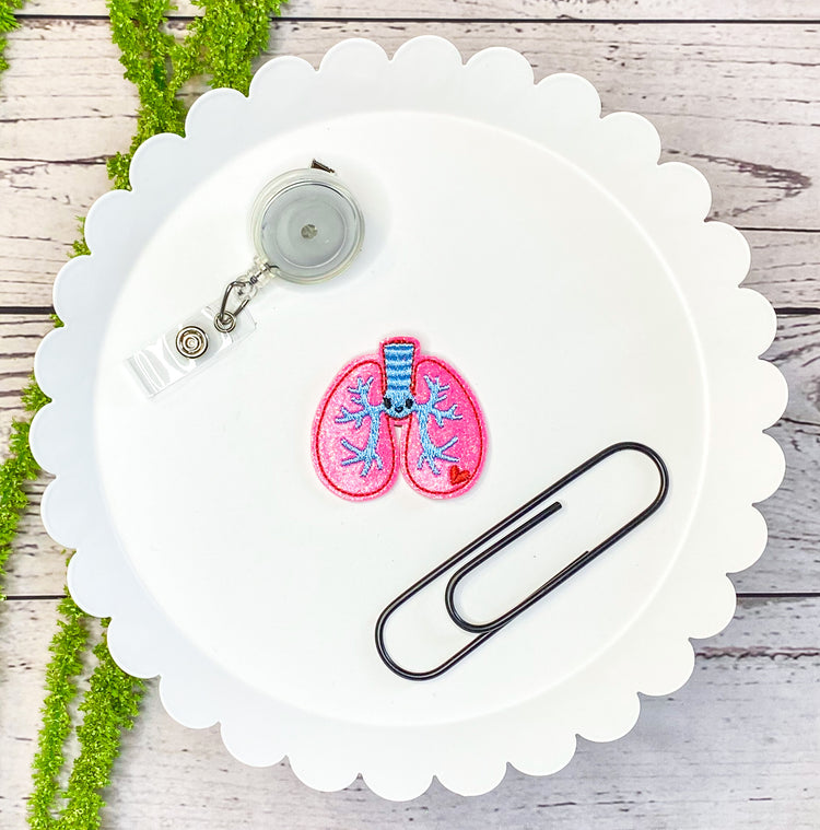 Lungs Feltie Badge Clip, Bookmark, or Magnet