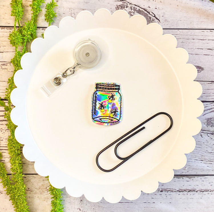 Lightening Bugs Feltie Badge Clip, Bookmark, or Magnet