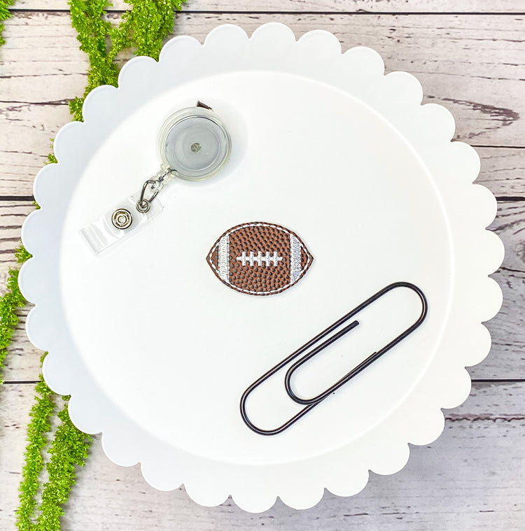 Football Feltie Badge Clip, Bookmark, or Magnet