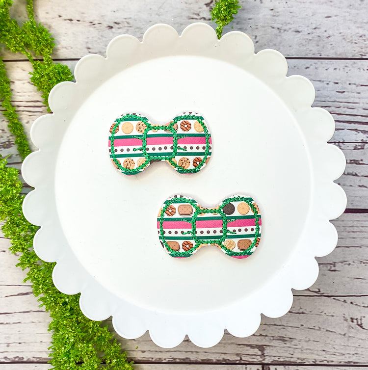 Scout Cookie Stripes Bow Snap Clips