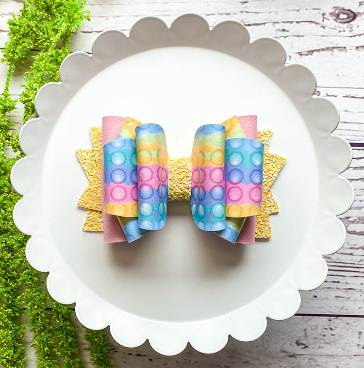 Pastel Popper Triple Loop Bow