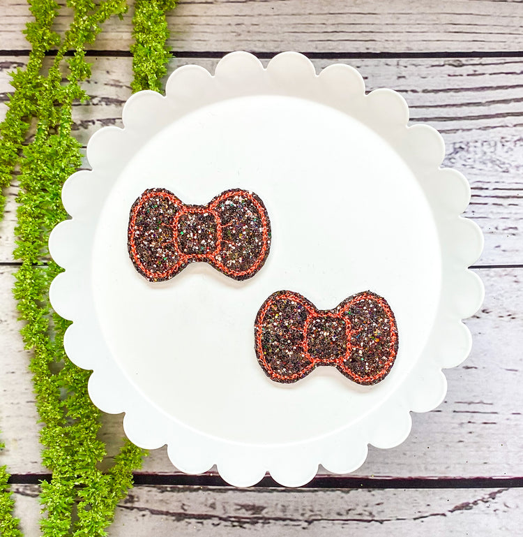 Coffee Spice Glitter Bow Snap Clips