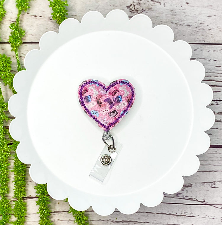 Gamer Heart Feltie Badge Clip, Bookmark, or Magnet