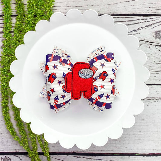 Patriotic Space Imposter Pinch Bow