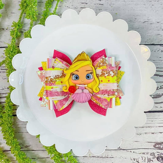 Sleeping Princess Triple Loop Clay Bow 2