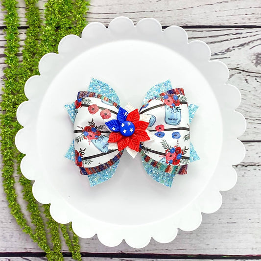 Mason Floral Pinch Bow