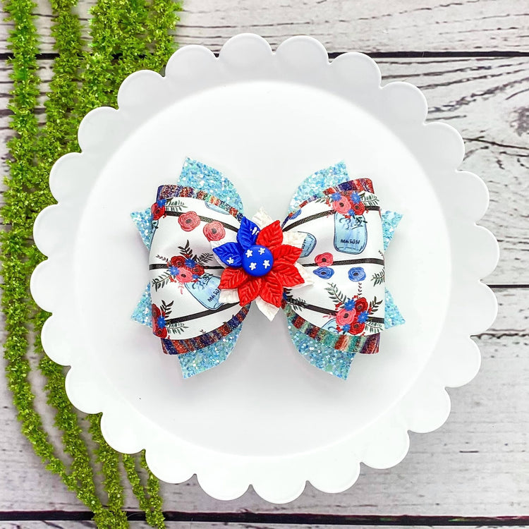 Mason Floral Pinch Bow