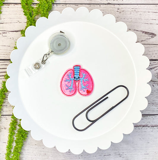 Lungs Feltie Badge Clip, Bookmark, or Magnet