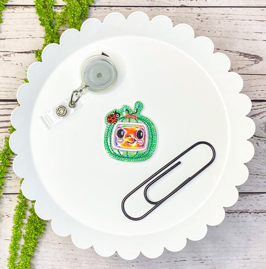 Melon Feltie Badge Clip, Bookmark, or Magnet
