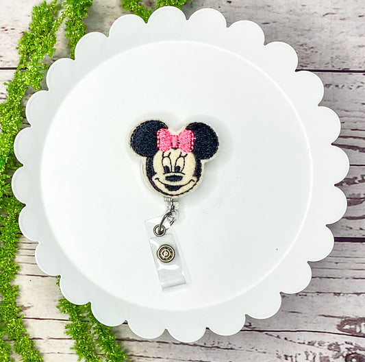 Girl Mouse Feltie Badge Clip, Bookmark, or Magnet