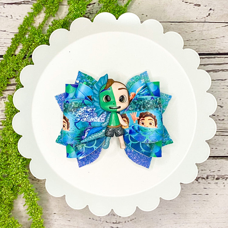 Mermaid Boy Triple Loop Bow