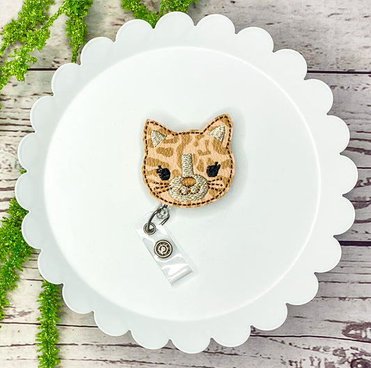 Leopard Kitty Feltie Badge Clip, Bookmark, or Magnet