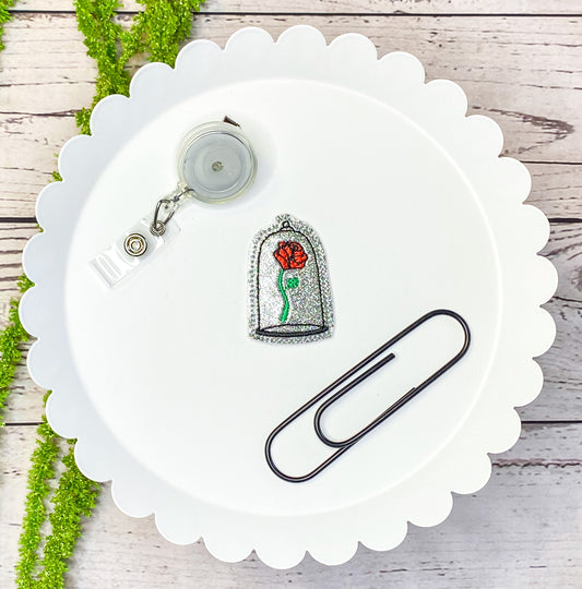 Rose Princess Feltie Badge Clip, Bookmark, or Magnet