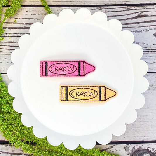 Pink/Orange Crayon Snap Clips