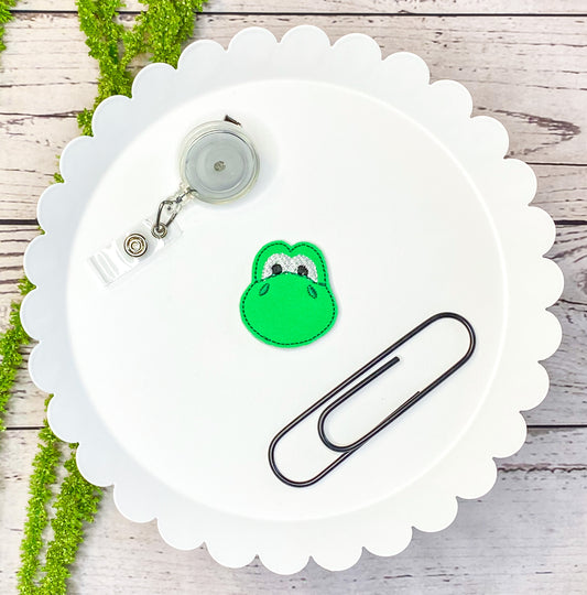 Game Dino Feltie Badge Clip, Bookmark, or Magnet