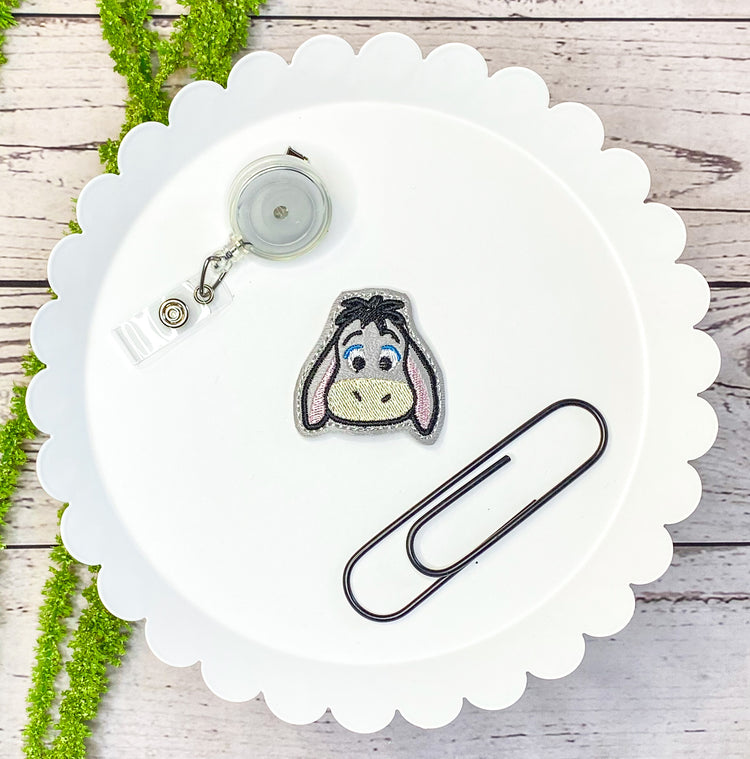 Donkey Feltie Badge Clip, Bookmark, or Magnet