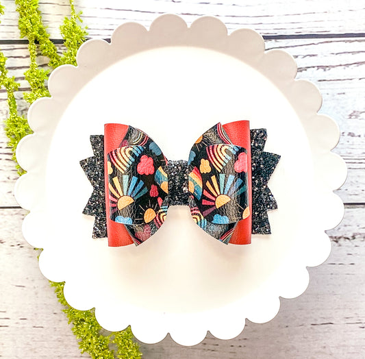 Black Rainbows Triple Loop Bow
