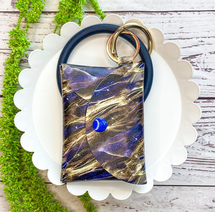 Navy Galaxy Wristlet