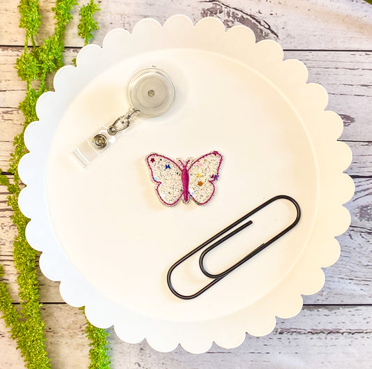 Butterfly Feltie Badge Clip, Bookmark, or Magnet