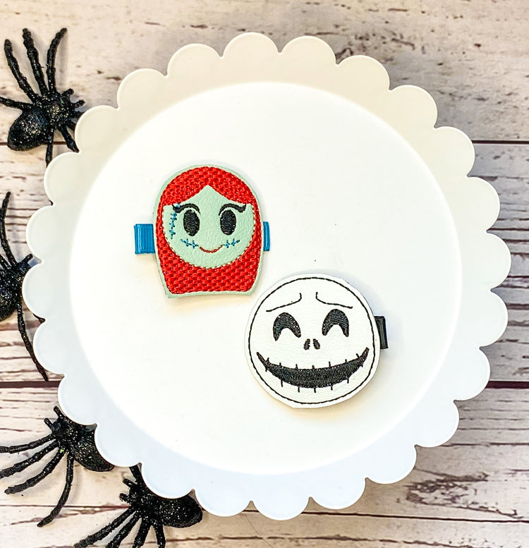 Jack and Sally Hair Clips