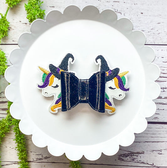 Orange Unicorn Feltie Bow
