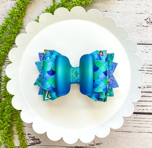 Mermaid Boy Triple Loop Bow