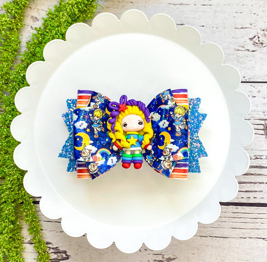 Rainbow Girl Triple Loop Bow