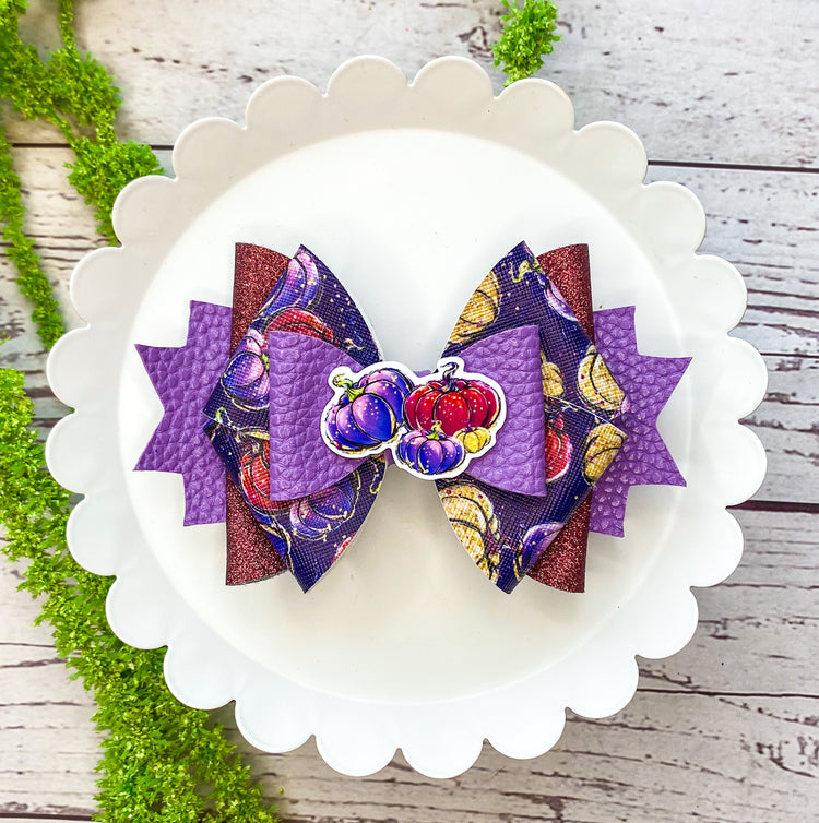 Purple Pumpkin Bow