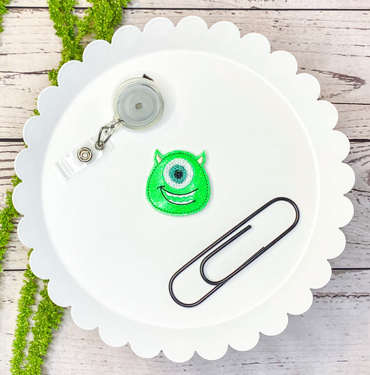 Green Monster Feltie Badge Clip, Bookmark, or Magnet