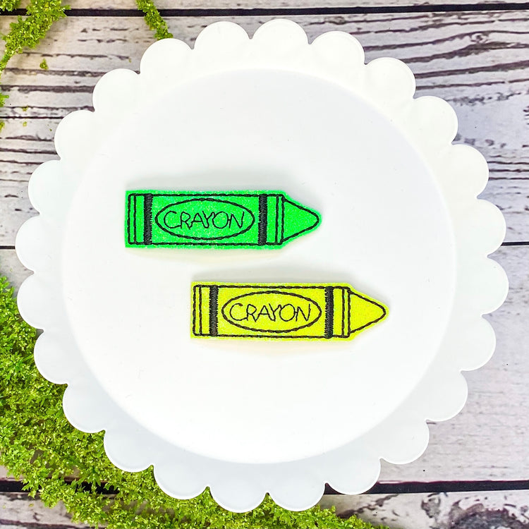 Green/Yellow Crayon Snap Clips