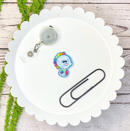 Seahorse Feltie Badge Clip, Bookmark, or Magnet