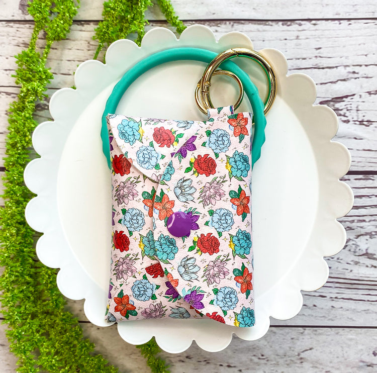 Colorful Floral Wristlet