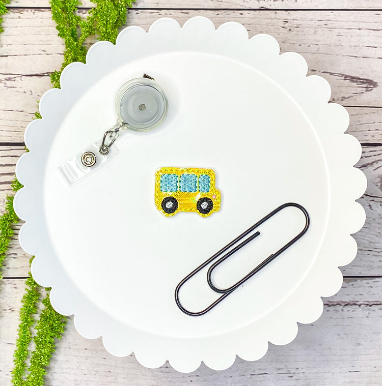 Bus Feltie Badge Clip, Bookmark, or Magnet