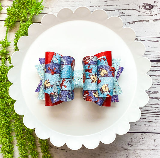 Mermaid Princess 2 Triple Loop Bow
