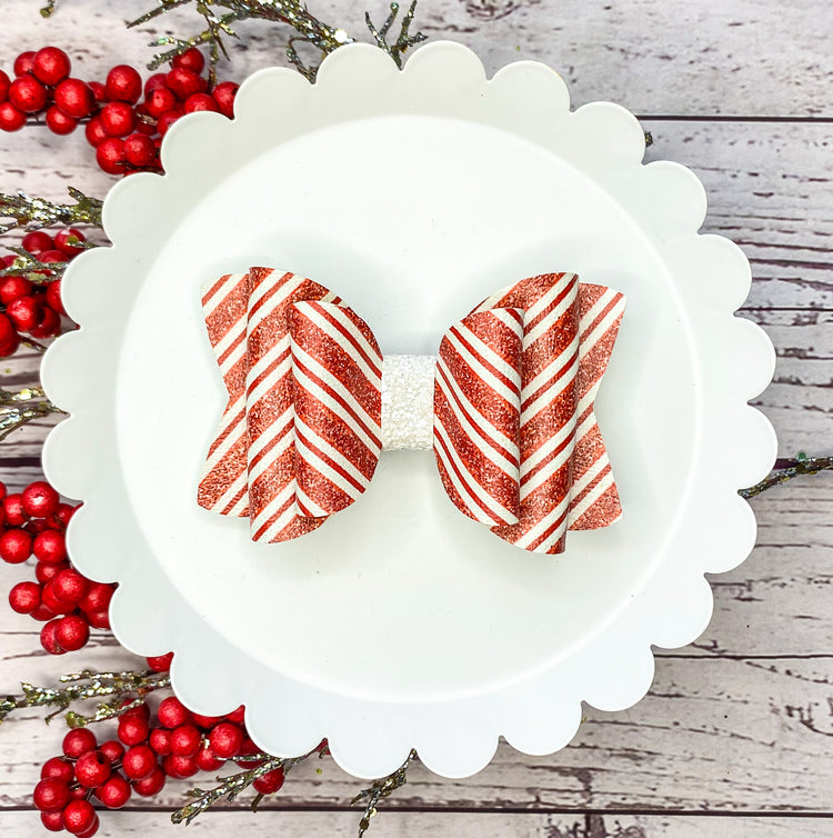 Candy Cane Classic Bow