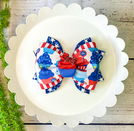 4th Cupcake Pinch Bow