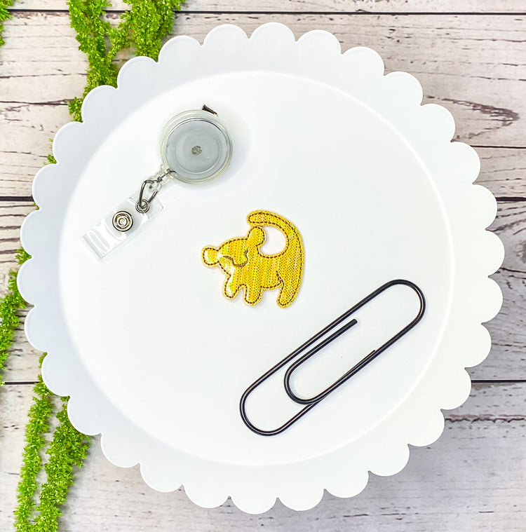 Lion Feltie Badge Clip, Bookmark, or Magnet